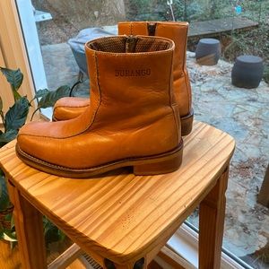 Mens Durango tanned leather boots.